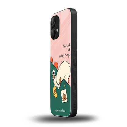 i'm sick of everything back phone cover | glass case for nothing phone 2