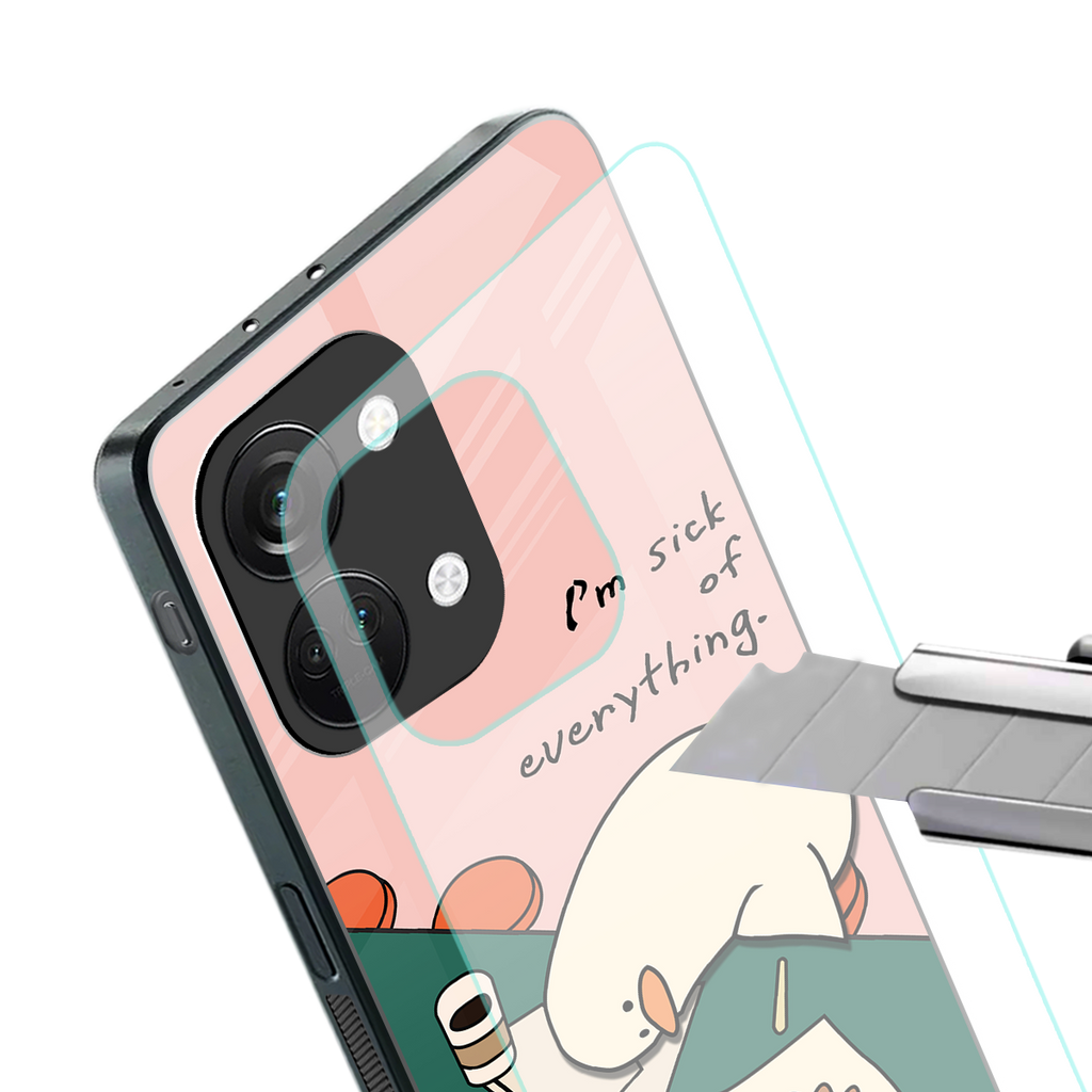 i'm sick of everything back phone cover | glass case for oneplus nord 3