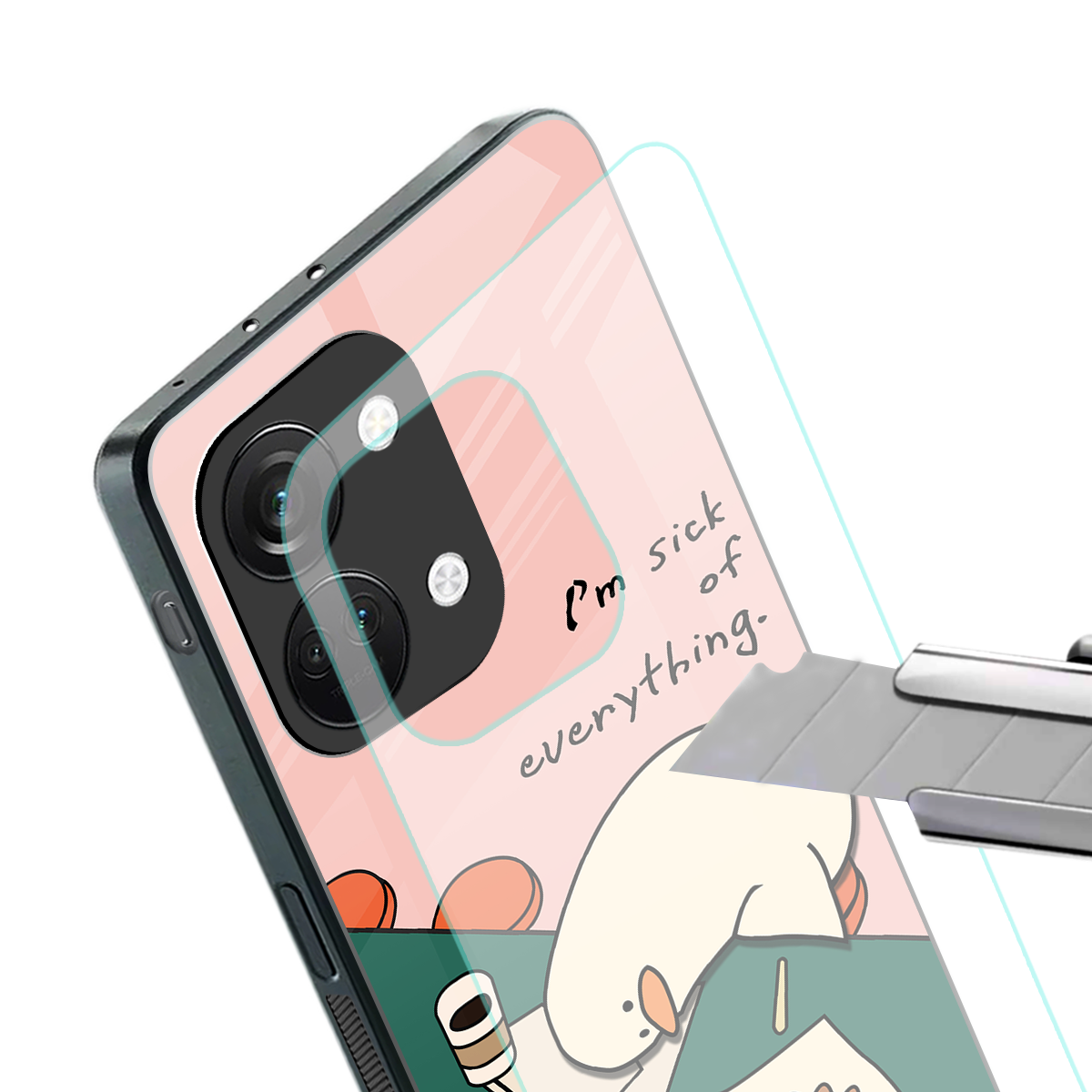 i'm sick of everything back phone cover | glass case for oneplus nord 3