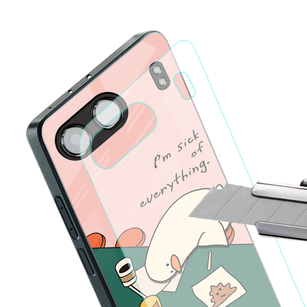 i'm sick of everything back phone cover | glass case for oneplus nord 4