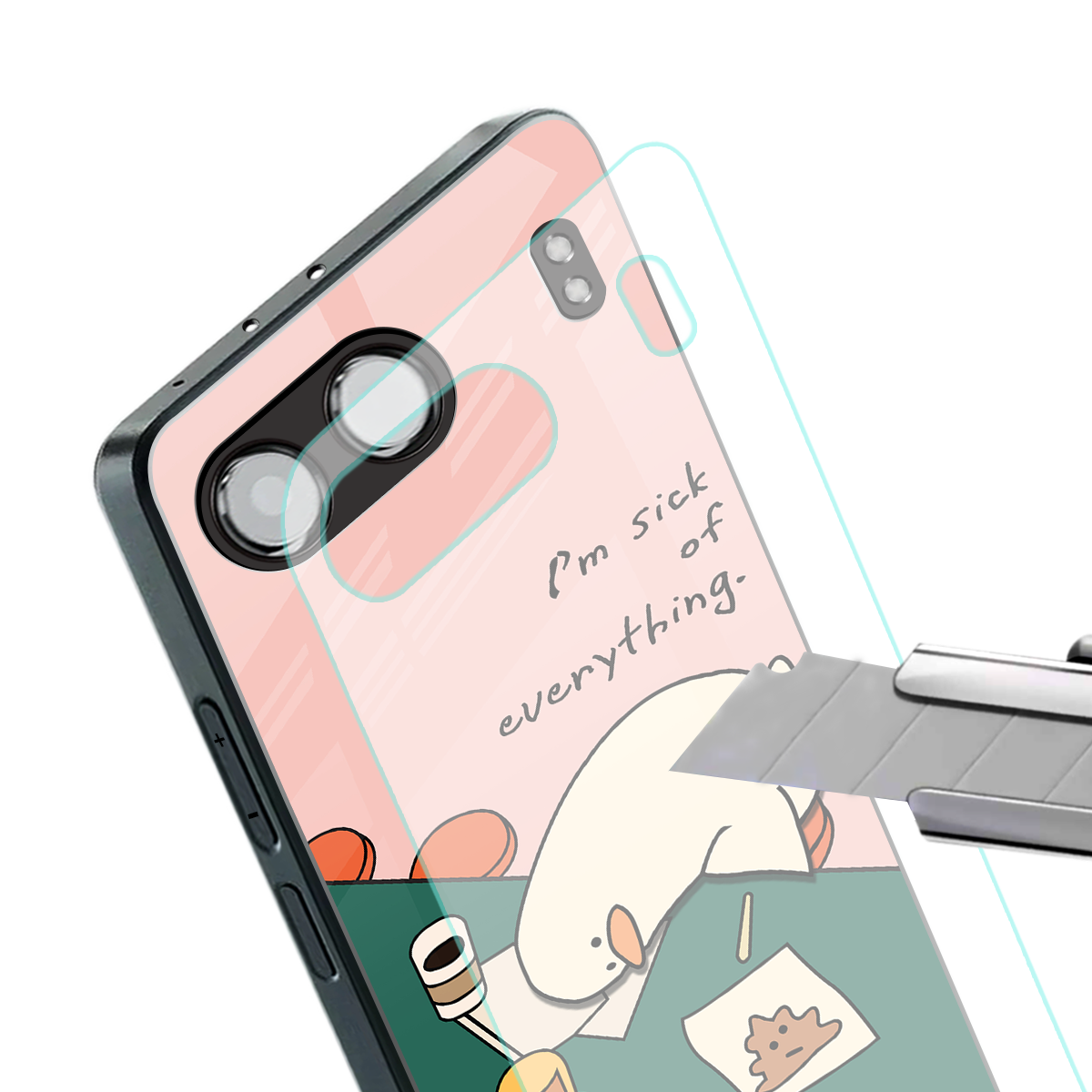 i'm sick of everything back phone cover | glass case for oneplus nord 4