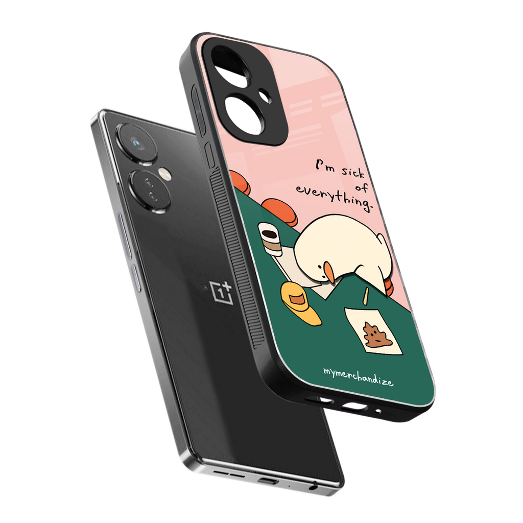 i'm sick of everything back phone cover | glass case for oneplus nord ce 3