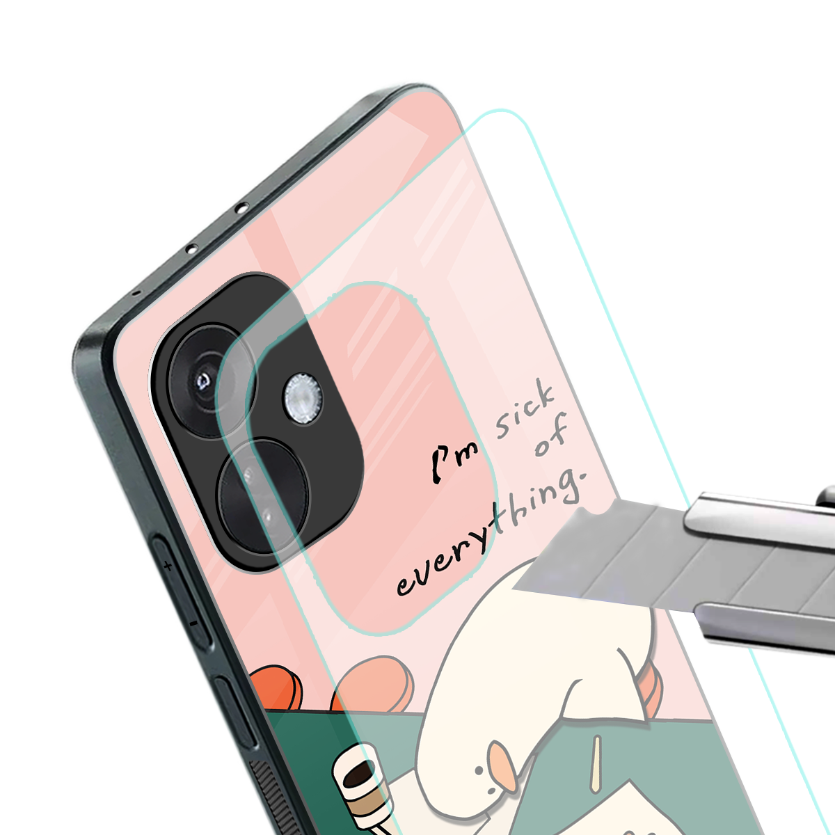 i'm sick of everything back phone cover | glass case for oneplus nord ce 3