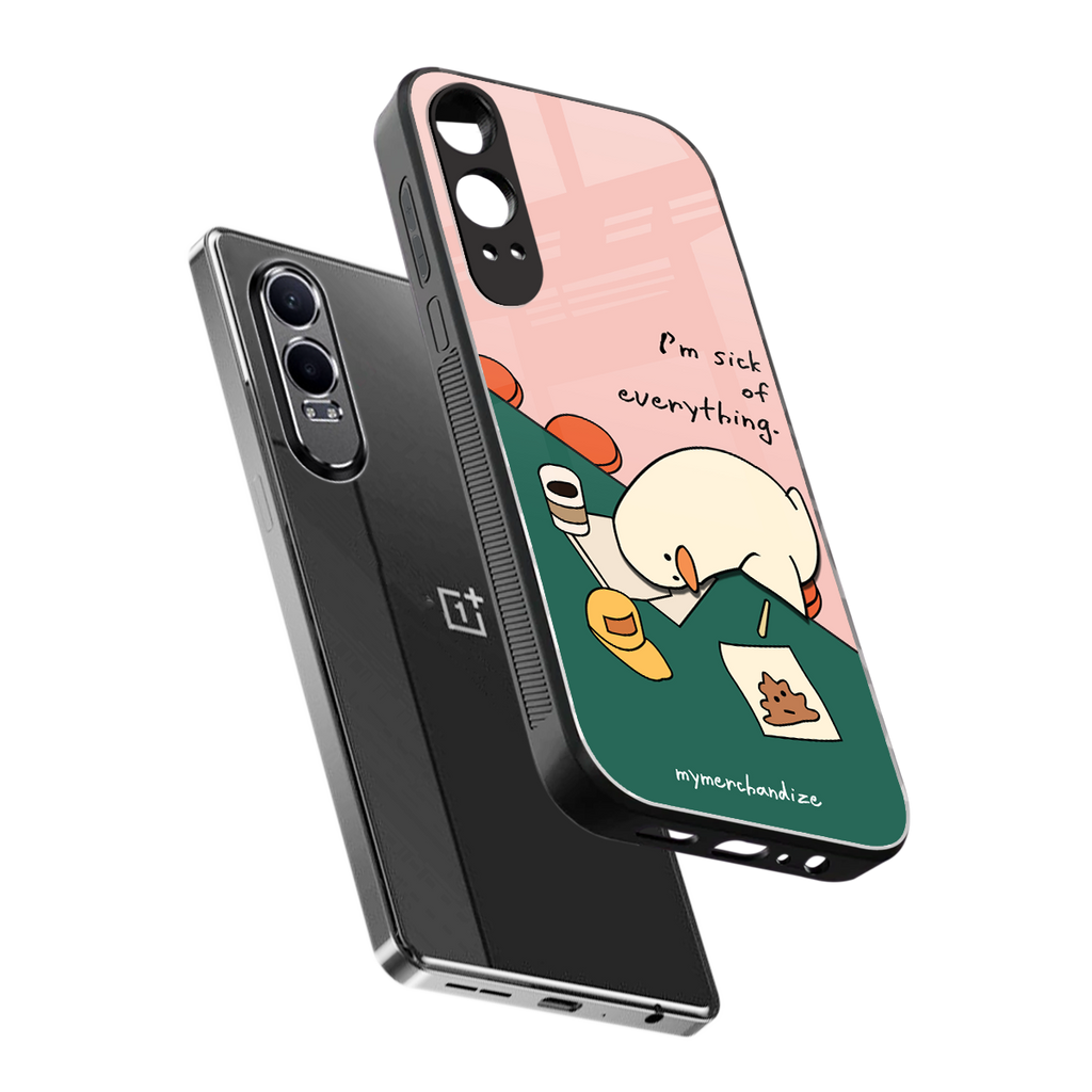 i'm sick of everything back phone cover | glass case for oneplus nord ce 4 lite