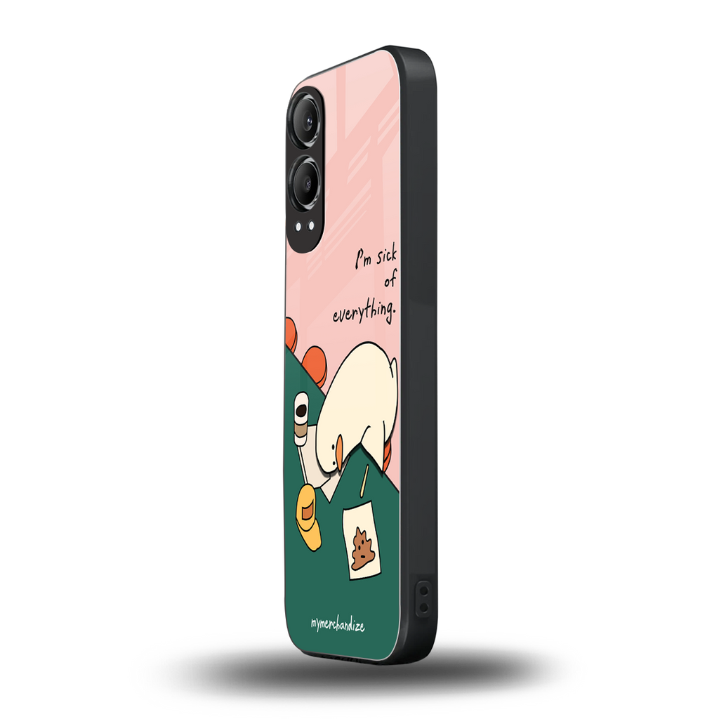i'm sick of everything back phone cover | glass case for oneplus nord ce 4 lite