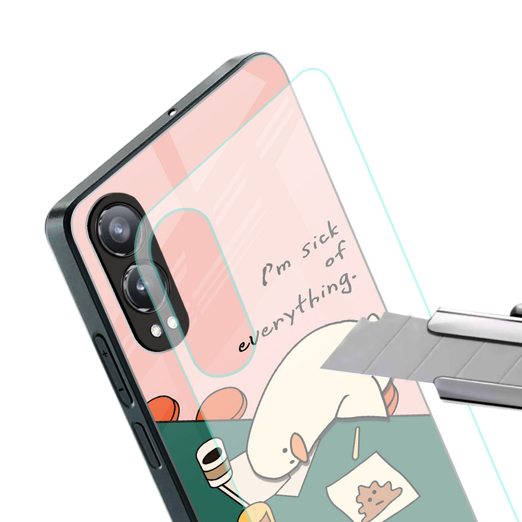i'm sick of everything back phone cover | glass case for oneplus nord ce 4 lite