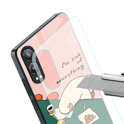 i'm sick of everything back phone cover | glass case for oneplus nord ce 4 lite