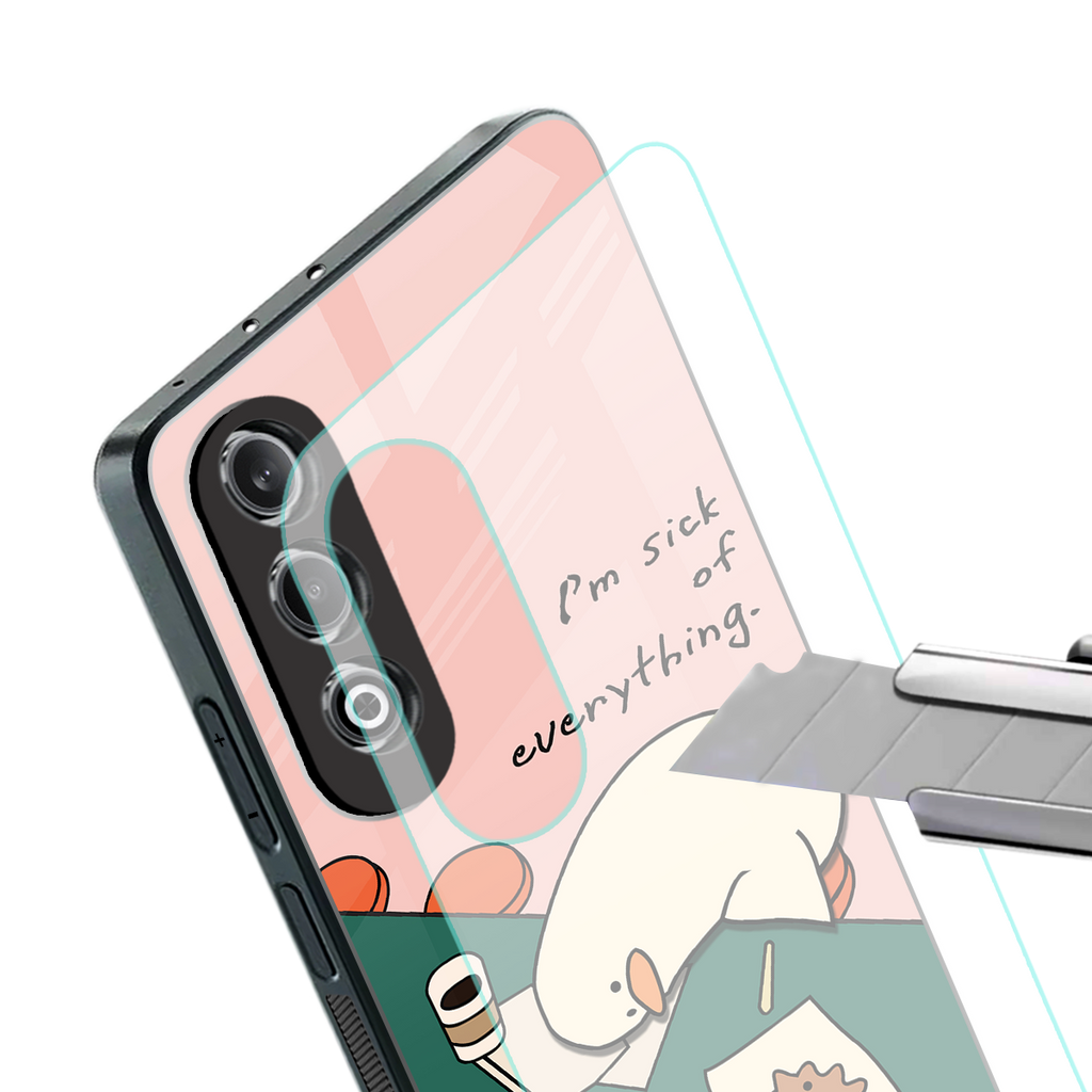 i'm sick of everything back phone cover | glass case for oneplus nord ce 4