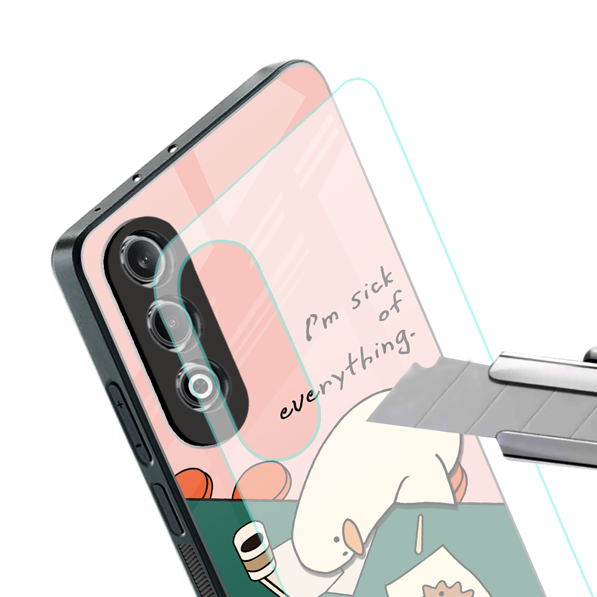 i'm sick of everything back phone cover | glass case for oneplus nord ce 4