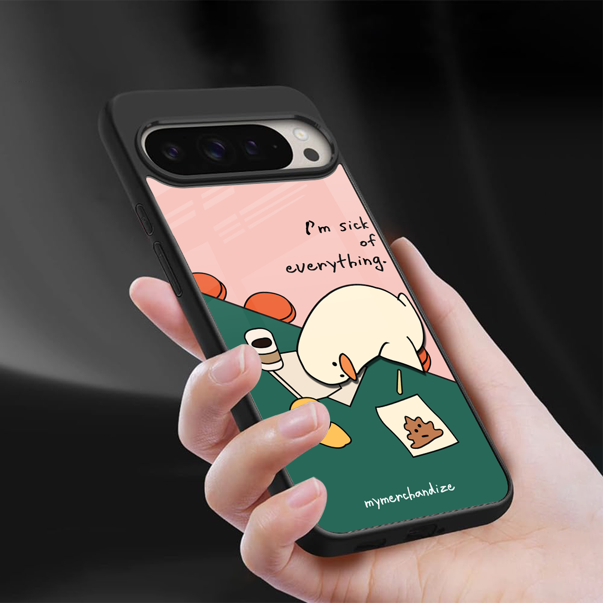i'm sick of everything back phone cover | glass case for google pixel 9 pro