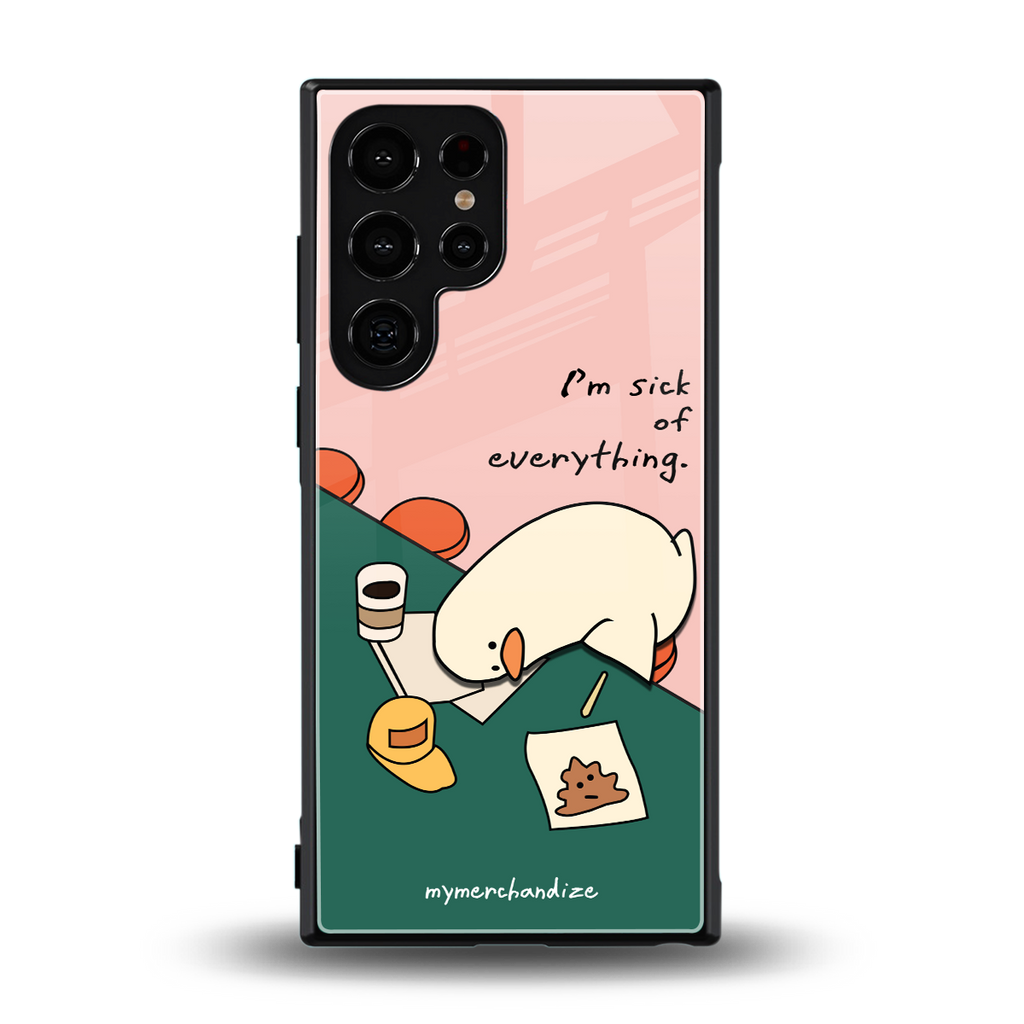 i'm sick of everything back phone cover | glass case for samsung galaxy s24 ultra