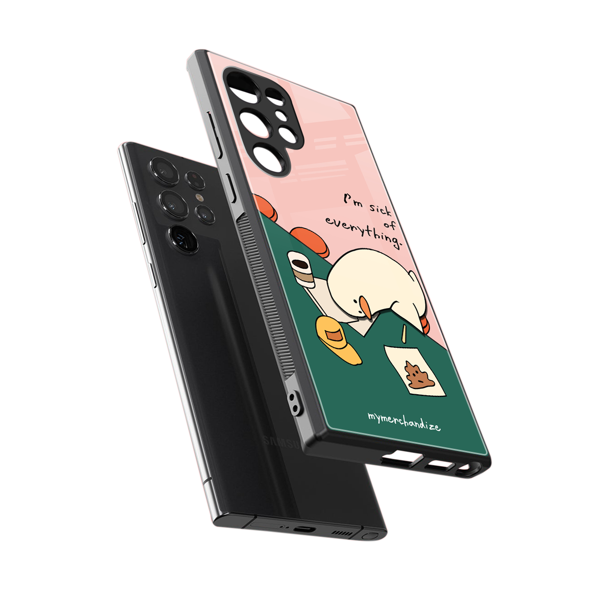 i'm sick of everything back phone cover | glass case for samsung galaxy s23 ultra