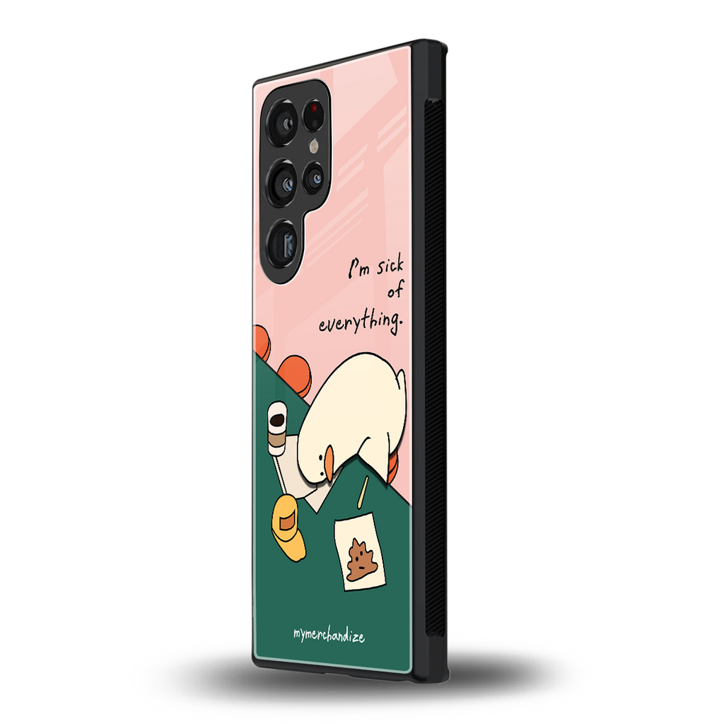 i'm sick of everything back phone cover | glass case for samsung galaxy s23 ultra