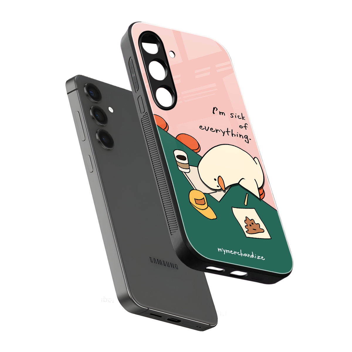 i'm sick of everything back phone cover | glass case for samsung galaxy s24 plus