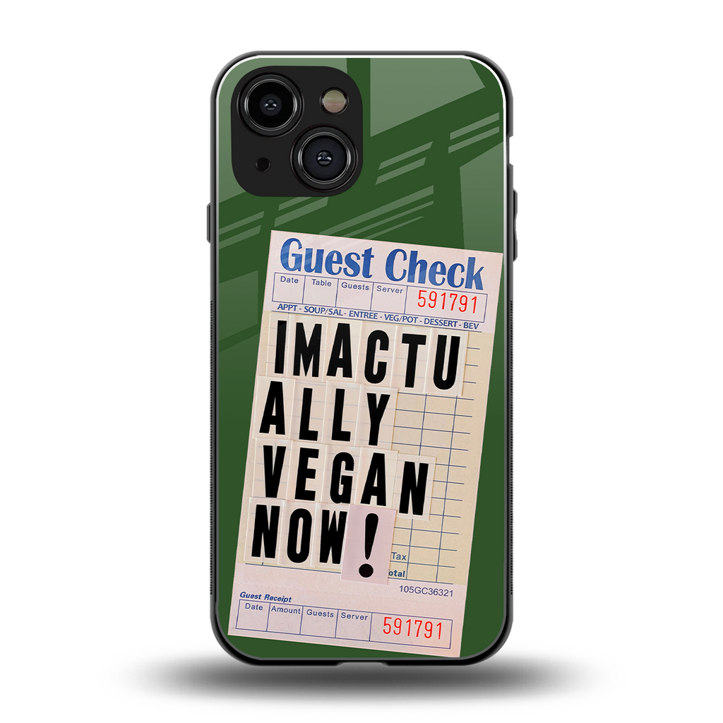 i'm vegan back phone cover | glass case for iphone 13 mini
