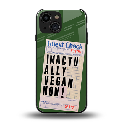 i'm vegan back phone cover | glass case for iphone 13 mini