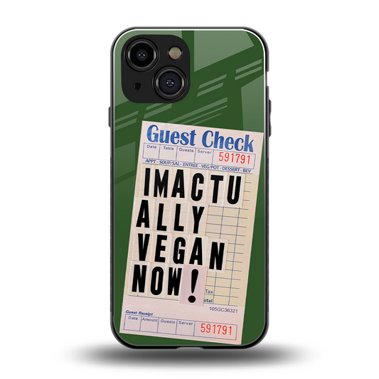 i'm vegan back phone cover | glass case for iphone 13 mini