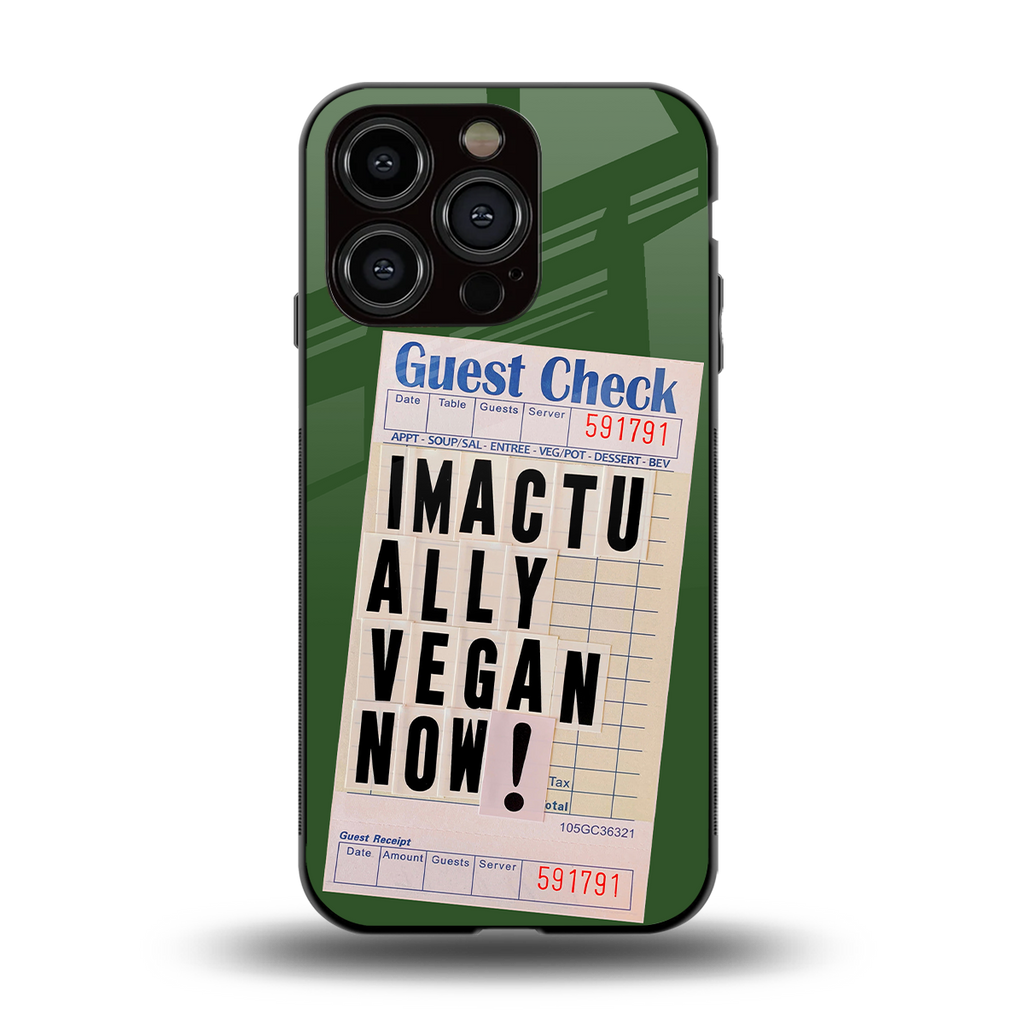 i'm vegan back phone cover | glass case for iphone 13 pro