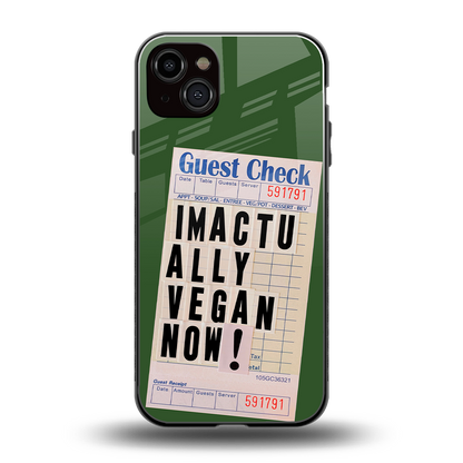 i'm vegan back phone cover | glass case for iphone 14 plus