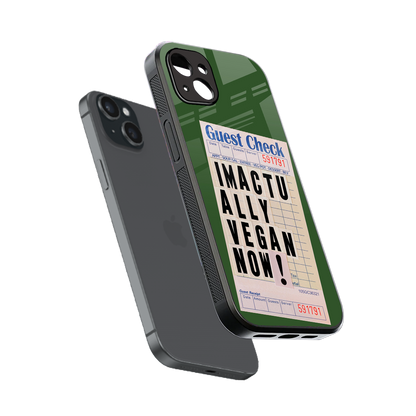 i'm vegan back phone cover | glass case for iphone 14 plus
