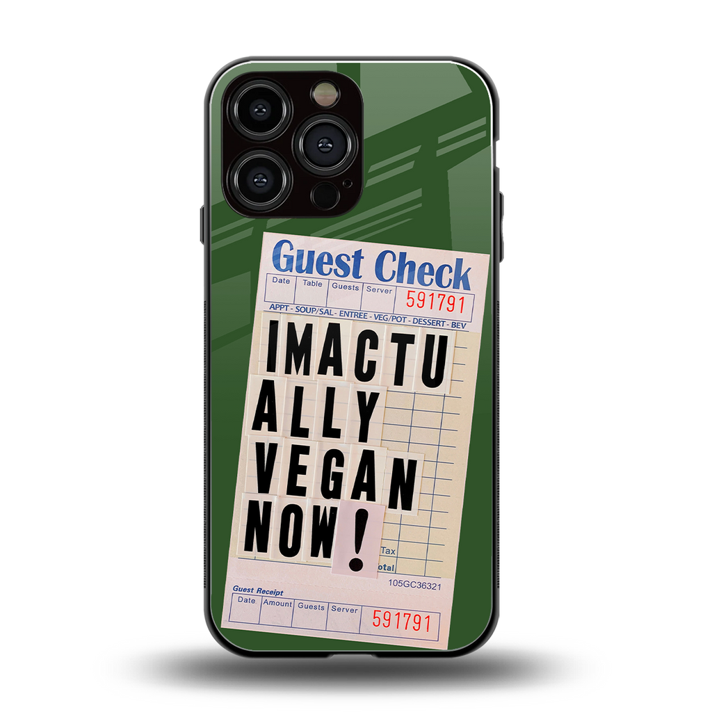 i'm vegan back phone cover | glass case for iphone 15 pro max