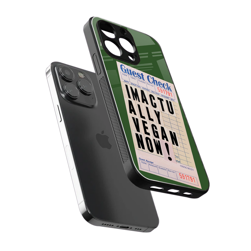 i'm vegan back phone cover | glass case for iphone 15 pro max