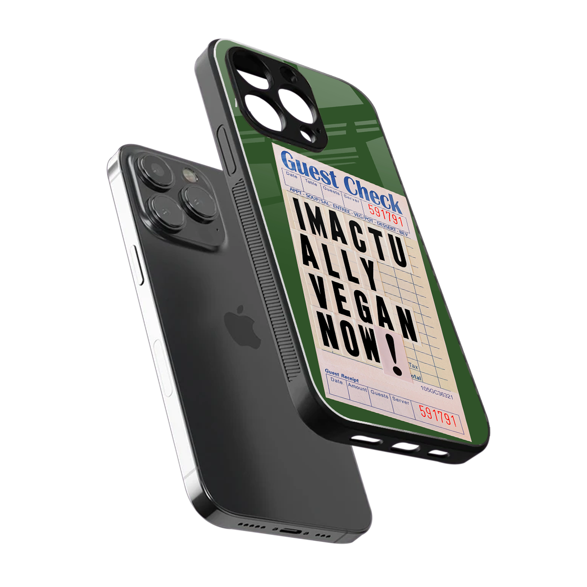 i'm vegan back phone cover | glass case for iphone 15 pro max
