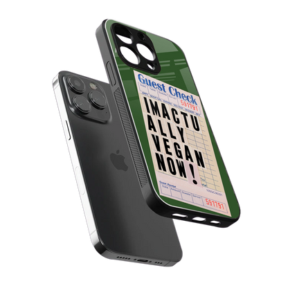 i'm vegan back phone cover | glass case for iphone 14 pro max