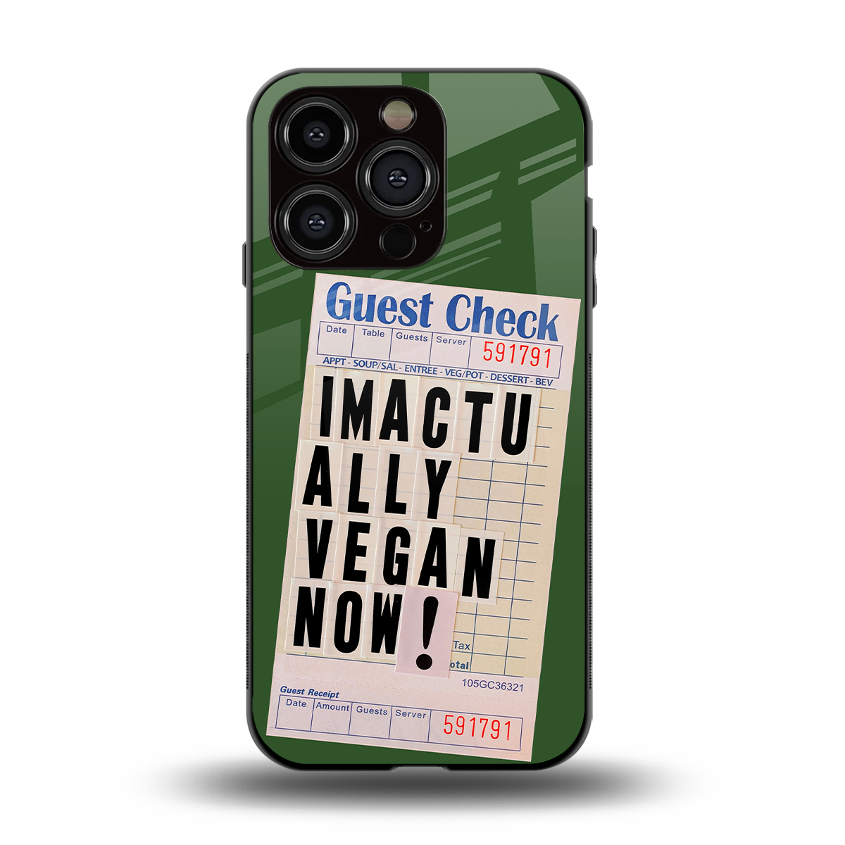 i'm vegan back phone cover | glass case for iphone 15 pro
