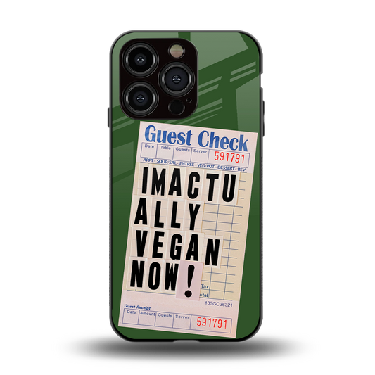 i'm vegan back phone cover | glass case for iphone 15 pro
