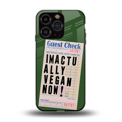 i'm vegan back phone cover | glass case for iphone 14 pro