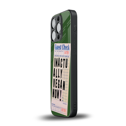 i'm vegan back phone cover | glass case for iphone 15 pro