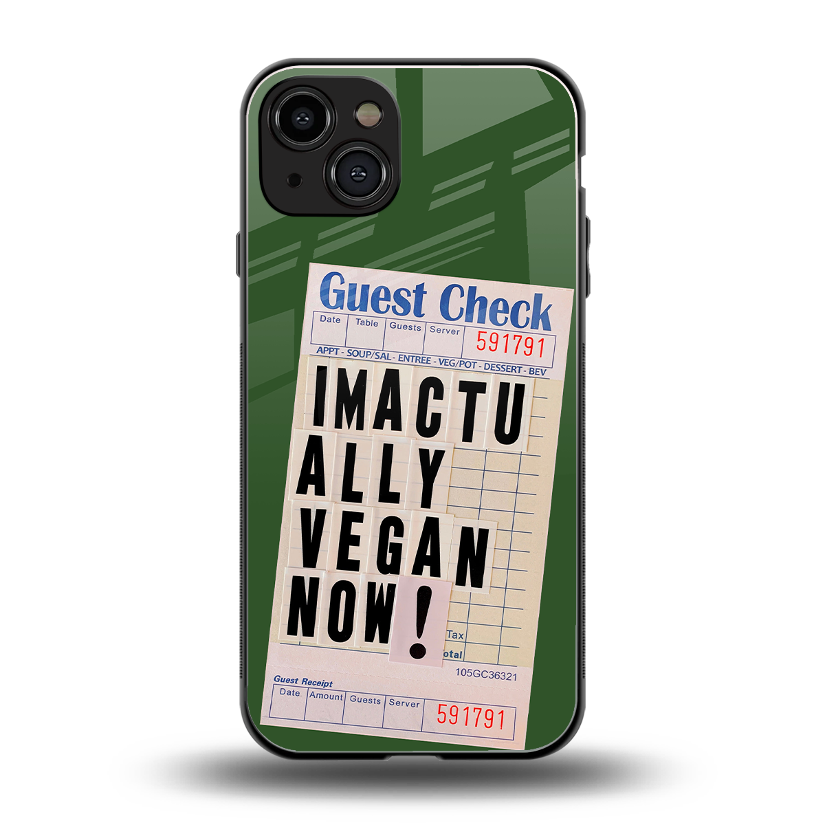 i'm vegan back phone cover | glass case for iphone 15