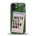 i'm vegan back phone cover | glass case for iphone 16 plus