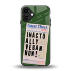 i'm vegan back phone cover | glass case for iphone 16 plus