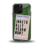 i'm vegan back phone cover | glass case for iphone 16 pro max