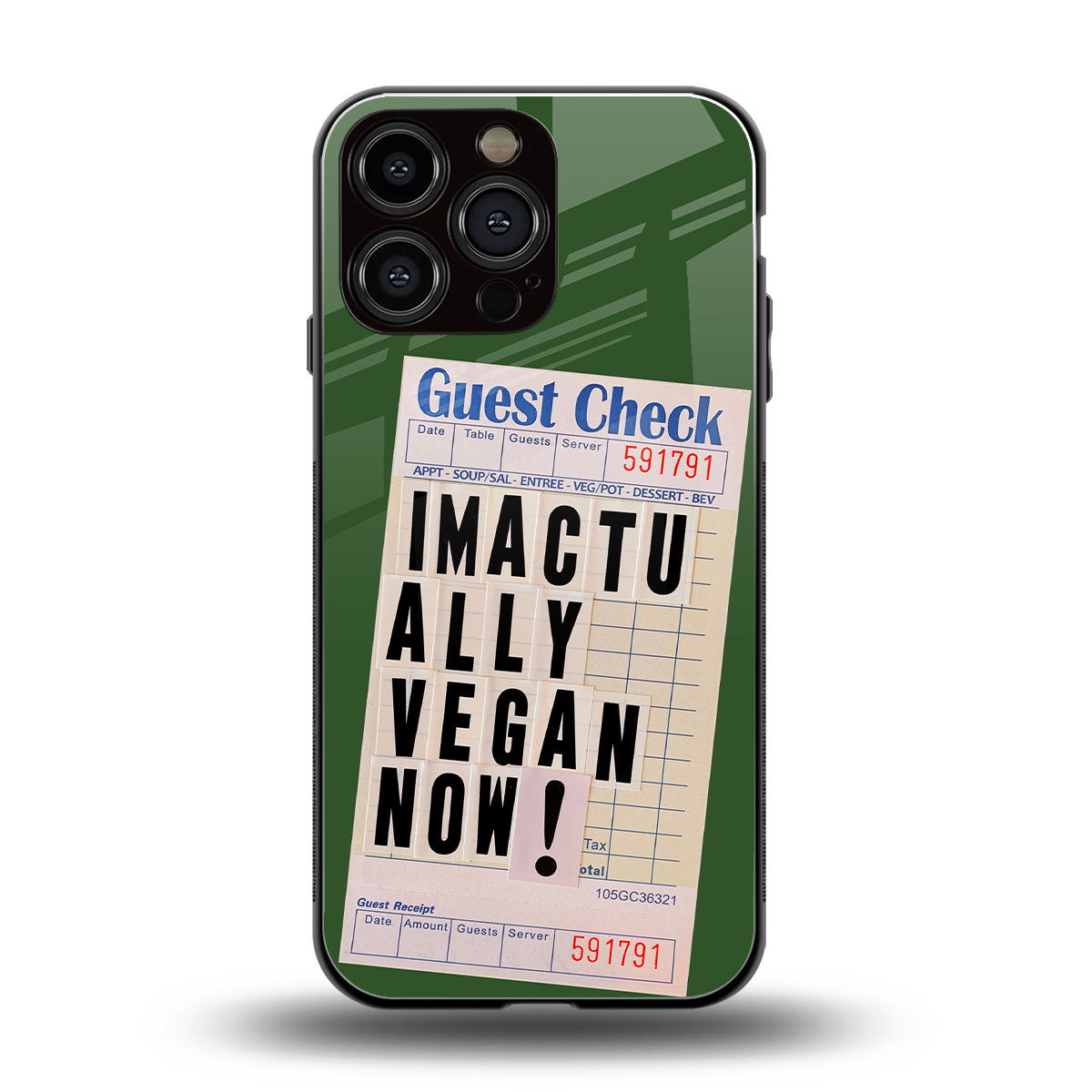 i'm vegan back phone cover | glass case for iphone 16 pro max