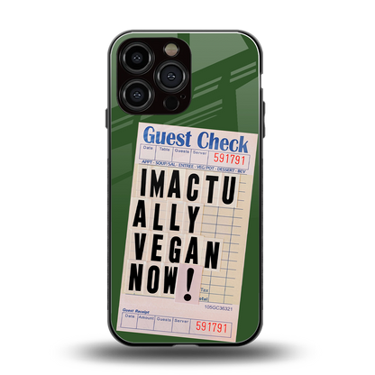 i'm vegan back phone cover | glass case for iphone 16 pro max