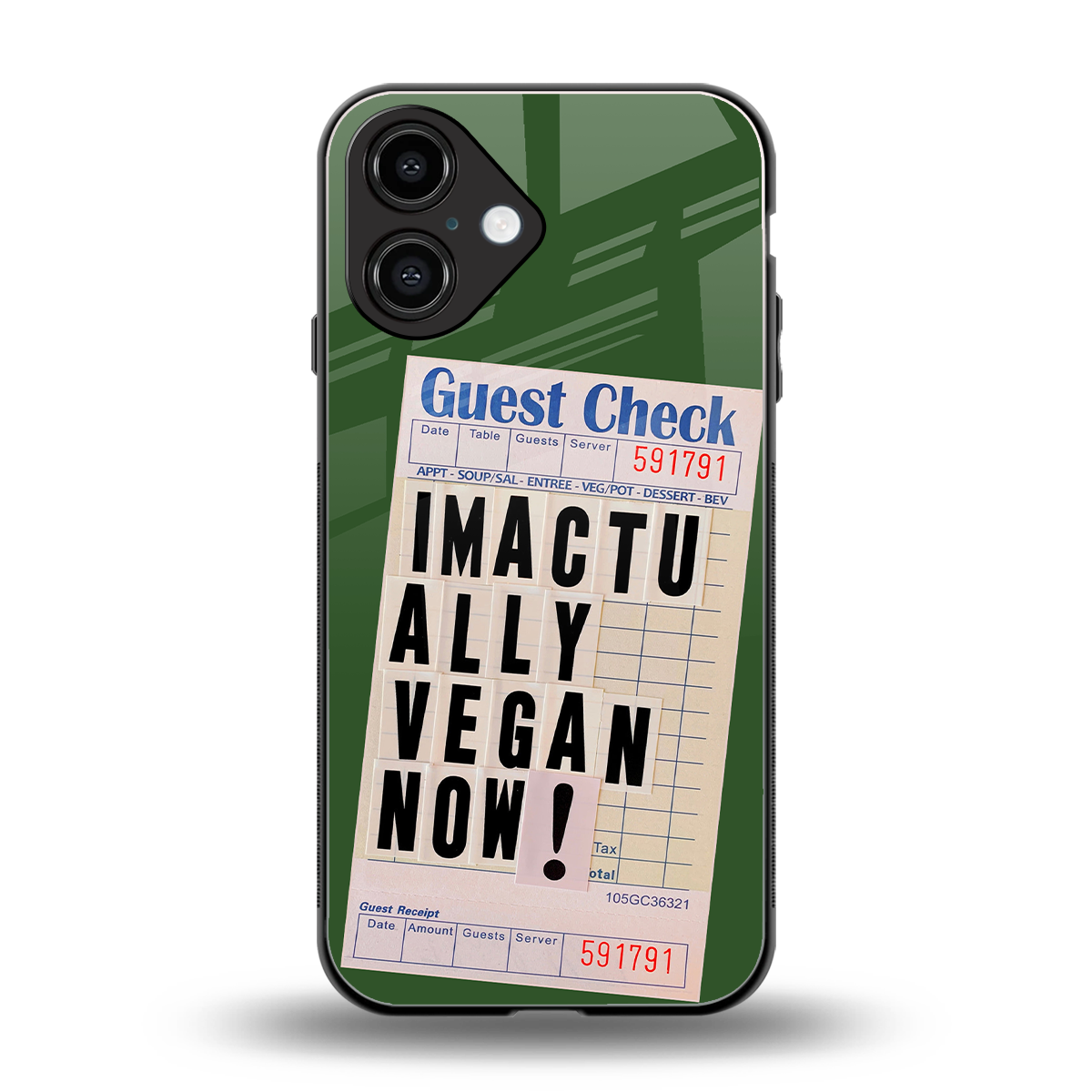 i'm vegan back phone cover | glass case for iphone 16