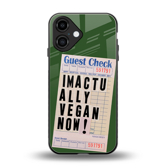i'm vegan back phone cover | glass case for iphone 16