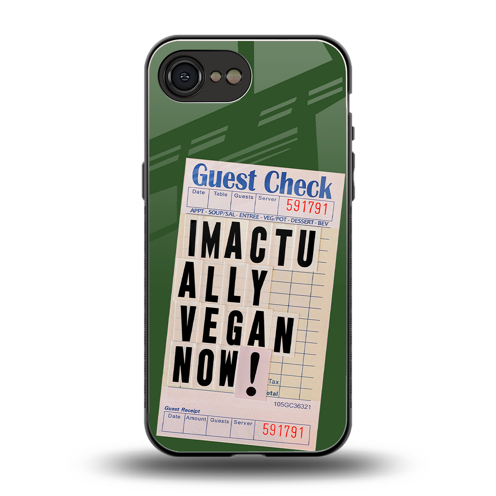 i'm vegan back phone cover | glass case for iphone 16e