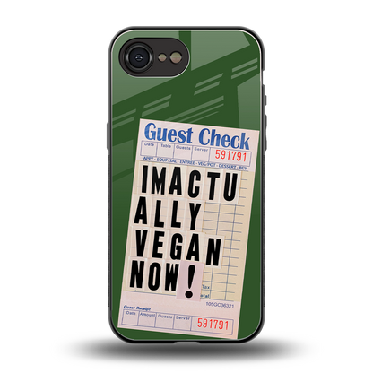 i'm vegan back phone cover | glass case for iphone 16e