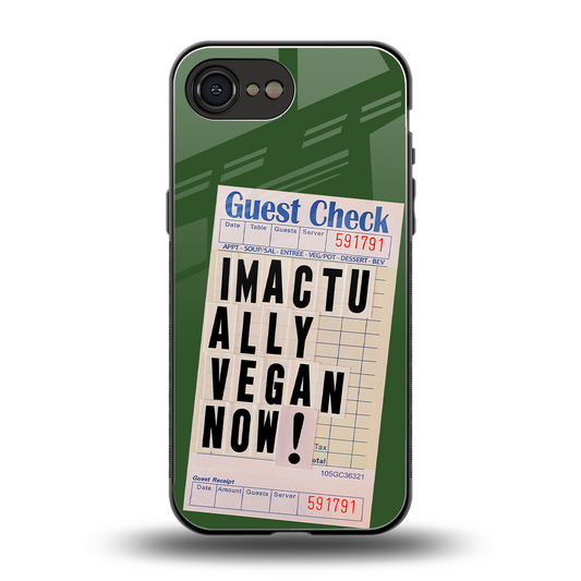 i'm vegan back phone cover | glass case for iphone 16e