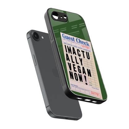 i'm vegan back phone cover | glass case for iphone 16e