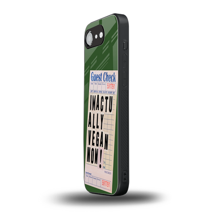 i'm vegan back phone cover | glass case for iphone 16e