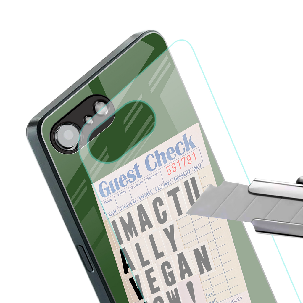 i'm vegan back phone cover | glass case for iphone 16e
