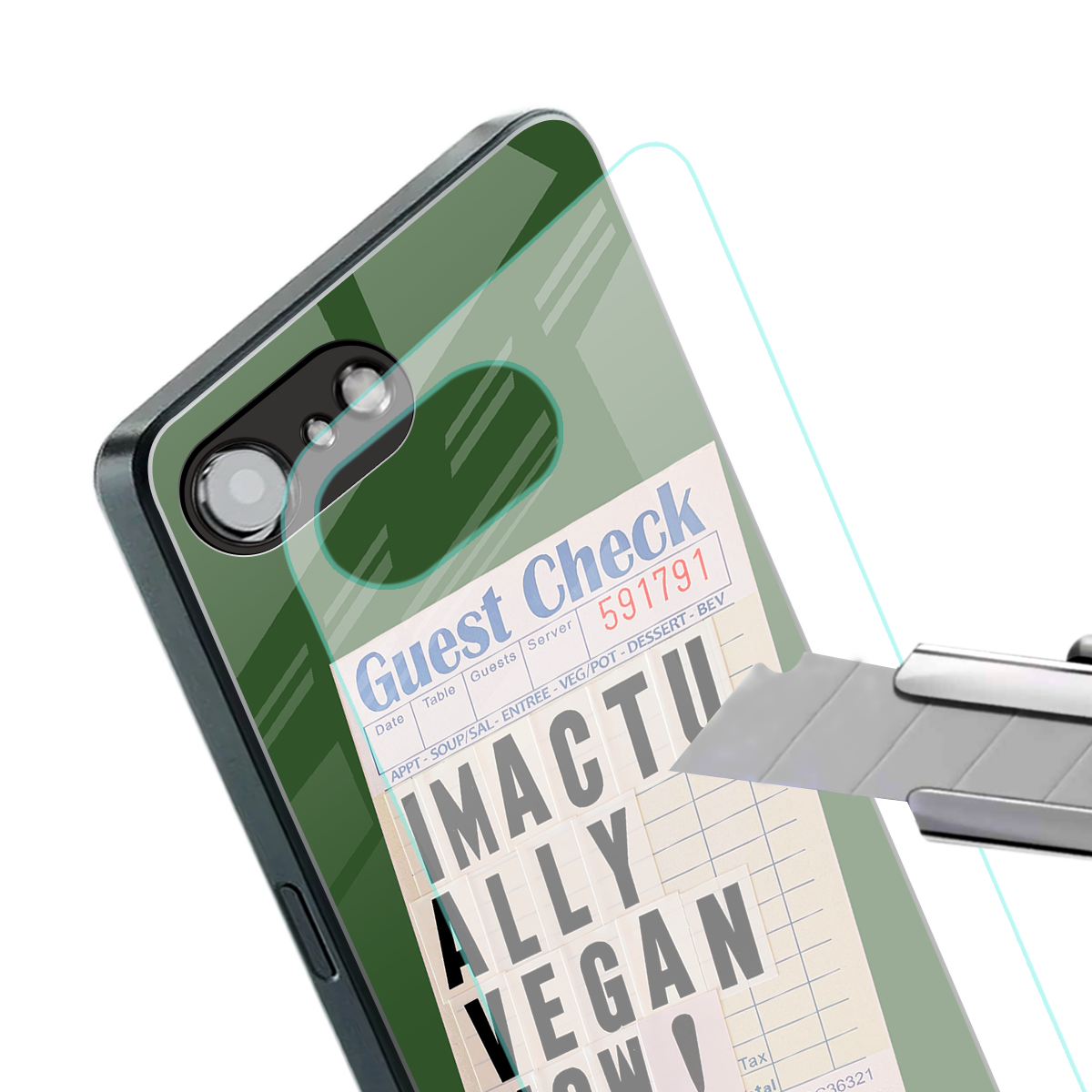 i'm vegan back phone cover | glass case for iphone 16e