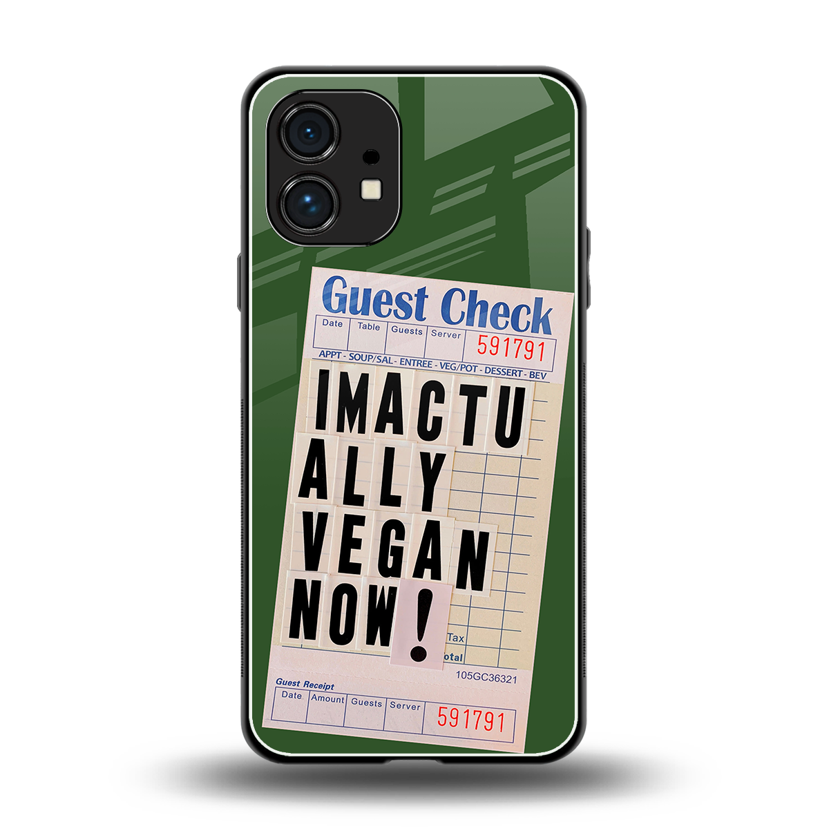i'm vegan back phone cover | glass case for nothing phone 1