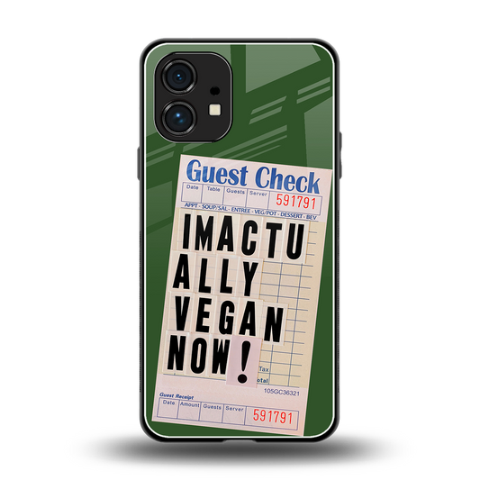 i'm vegan back phone cover | glass case for nothing phone 1