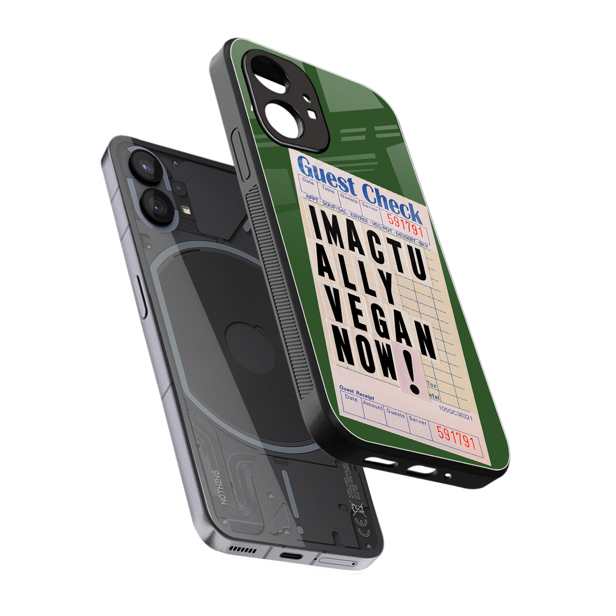 i'm vegan back phone cover | glass case for nothing phone 1